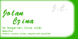 jolan czina business card